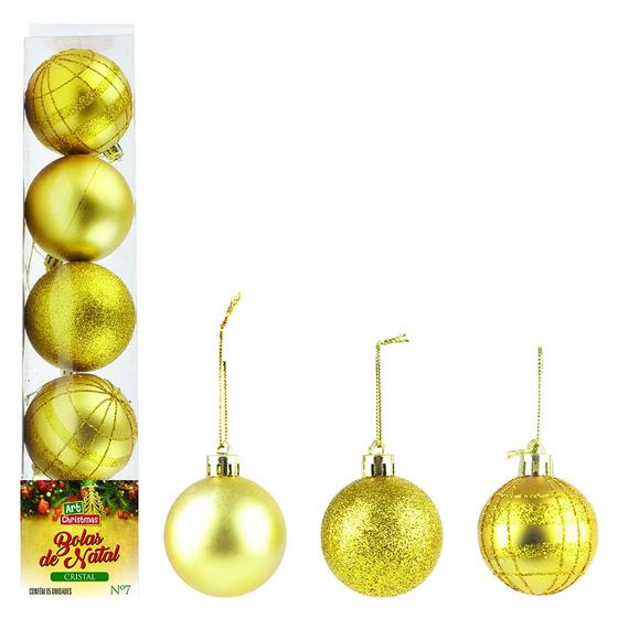 bolas de natal vermelha dourada 7cm bolas natalina 7 cm - Zein - Bola de  Natal - Magazine Luiza