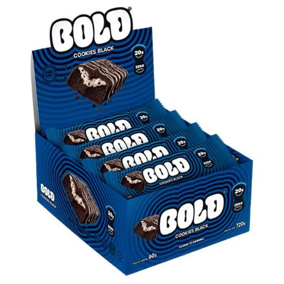 Imagem de Bold Barra de Proteína Cookies Black contendo 12 unidades de 60g cada