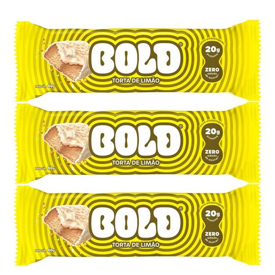 Imagem de Bold Barra de Proteína Torta de Limão contendo 3 unidades de 60g cada