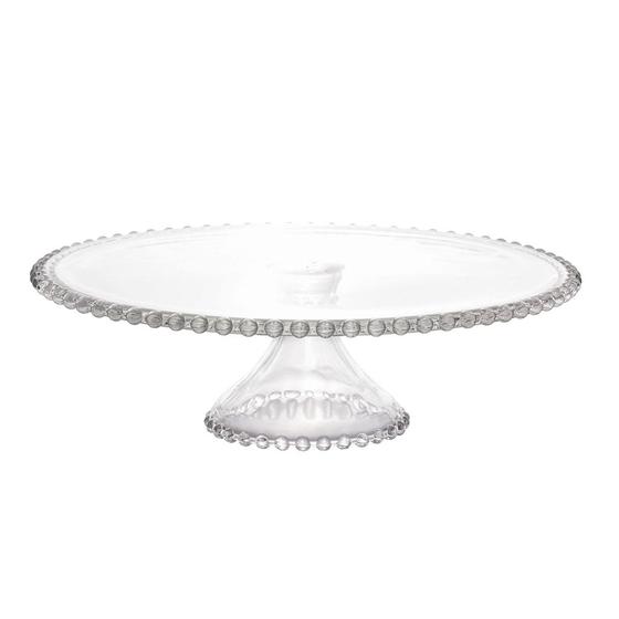 Imagem de Boleira Em Cristal Com Pé Com 31cm Prato Para Docinhos Bolos Resistente