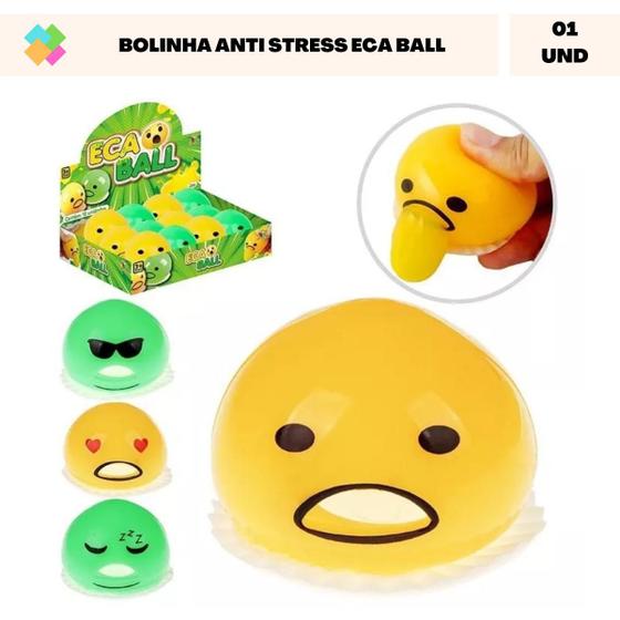 Imagem de Bolinha Anti Stress Divertido Eca Ball para Relaxar e Apertar (1 Und)