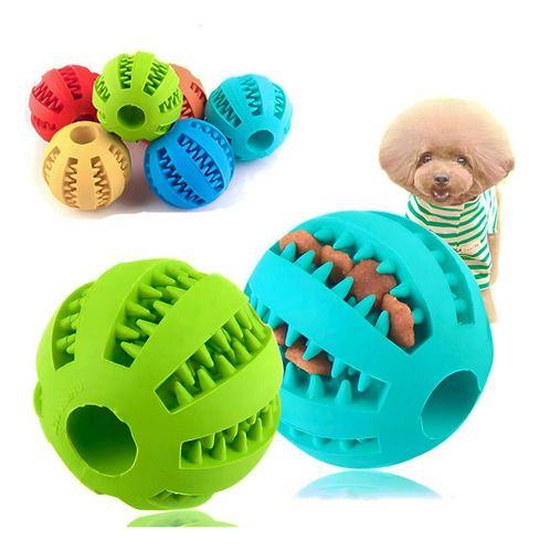 Imagem de Bolinha Brinquedo Interativo Para Caes Cachorros Gatos Porta Ração Bola Petisqueira Anti Stress 7cm