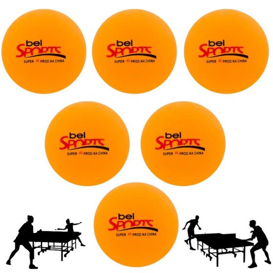 Imagem de Bolinha de Ping Pong Tenis de Mesa 4 Cm Laranja 6 Unidades  Bel 