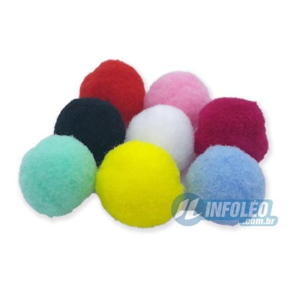 Imagem de Bolinha Pelúcia PomPom Áspero Médio 20mm - 10 unidades