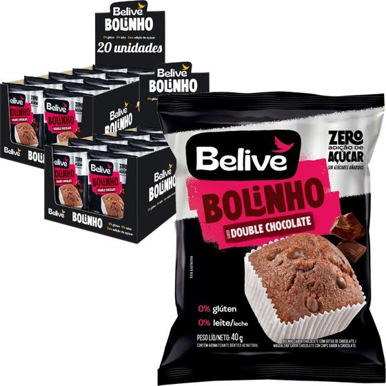 Imagem de Bolinho Belive Double Chocolate Zero 40G (20 Unidades)