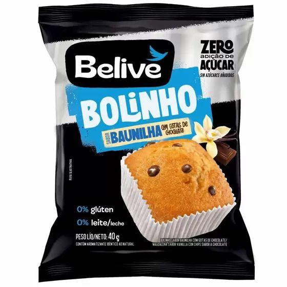 Imagem de Bolinho de Baunilha com Gotas de Chocolate  Sem Glúten Sem Leite Zero Açúcar Belive 40 g