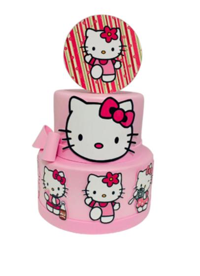 Imagem de Bolo Fake Hello Kitty Rosa