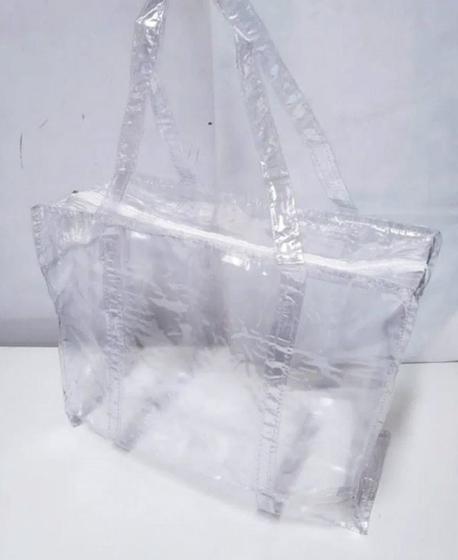 Imagem de Bolsa 100%  transparente jumbo  viagem praia