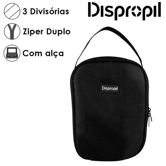 Imagem de Bolsa Almofadada Portátil Para Carretilha 3 Divisórias Preto - Dispropil