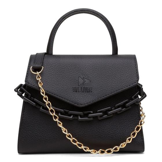 Imagem de Bolsa Bau Autem Originals com Corrente e Alça Transversal Fecho Botão