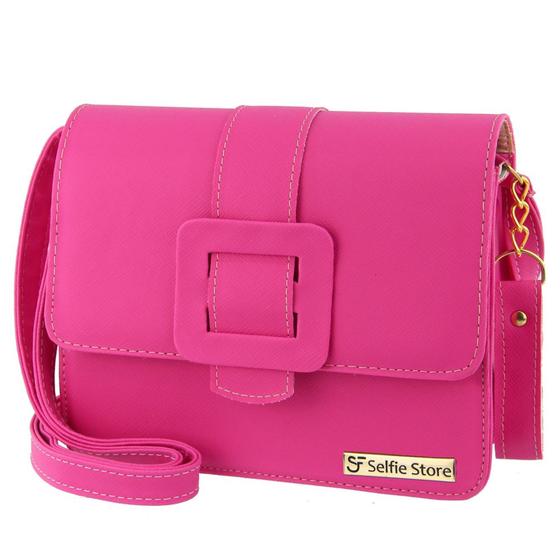 Imagem de Bolsa Baú Pequena com Fivela: Ideal para Ombro ou Transversal