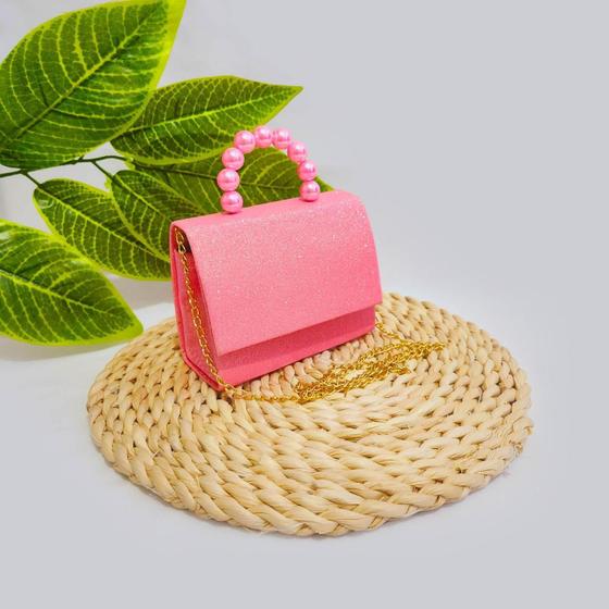 Imagem de Bolsa Bloguerinha Transversal Luxo Perola Pequeno Infantil