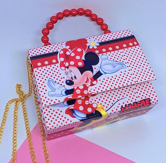 Imagem de Bolsa Bolsinha Infantil Mini Bag Pérola Alça Corrente Princesas Disney Barbie Frozen Sofia Minnie Lol Moda Blogueirinha