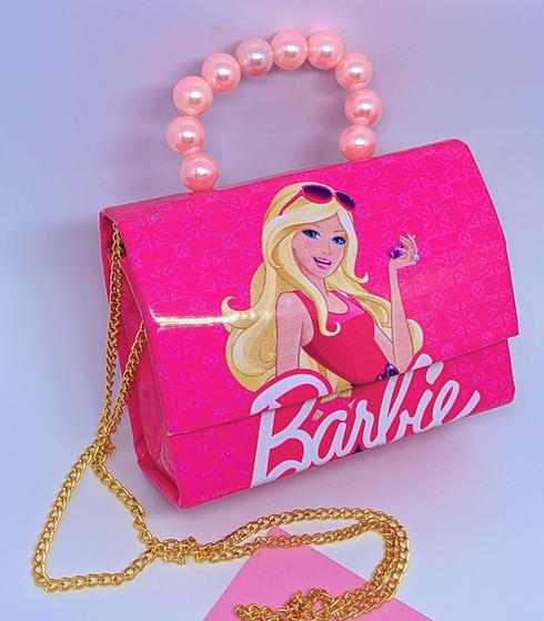 Imagem de Bolsa Bolsinha Infantil Mini Bag Pérolas Alça Transversal Corrente Princesa Disney Minnie Lol Barbie Moda Blogueirinha