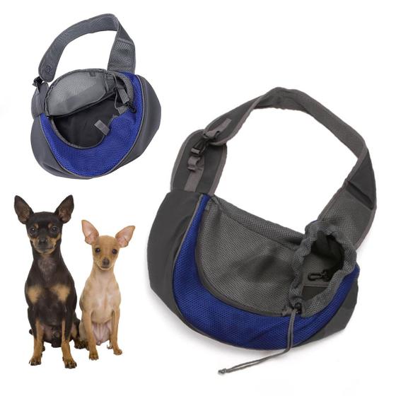 Imagem de Bolsa Canguru Gato Cachorro Cao Pet Animal de Estimaçao Mochila Carregador Ombro Costas Pequeno Porte Viagem Passeio