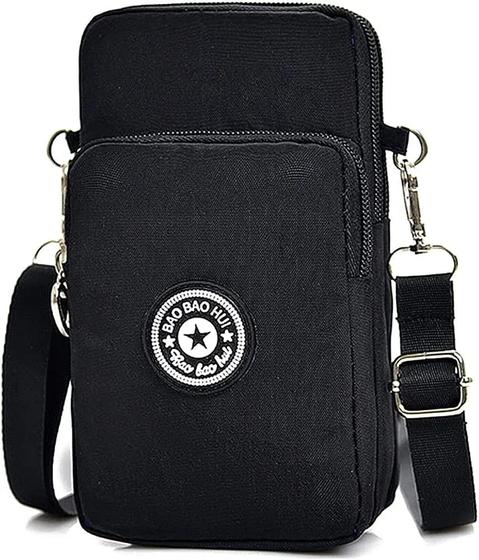 Imagem de Bolsa Carteira Transversal Porta Celular Smartphone Nylon 