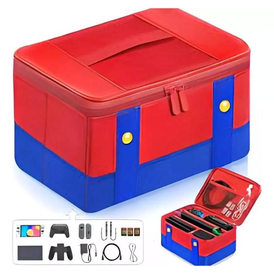 Imagem de Bolsa Case Maleta para Transporte Comptatível Nintendo Switch e Oled Super Mario