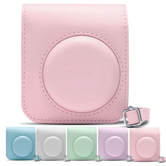 Imagem de Bolsa Case Original para Camera Instax Mini 12 com Alça Rosa