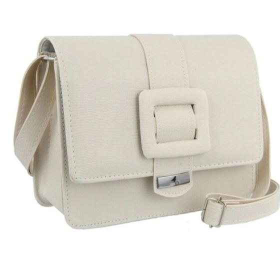 Imagem de Bolsa Casual Transversal com Alça Ajustável e Detalhe em Fivela com Zíper e Tampa Prática Dia a Dia
