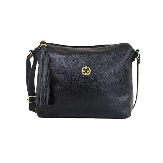 Imagem de Bolsa Classe Couro Feminina Transversal 1751-2 Cb01 Preto