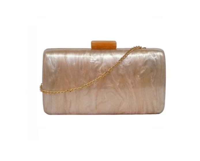Imagem de Bolsa Clutch Festa Feminina Retângular Bege
