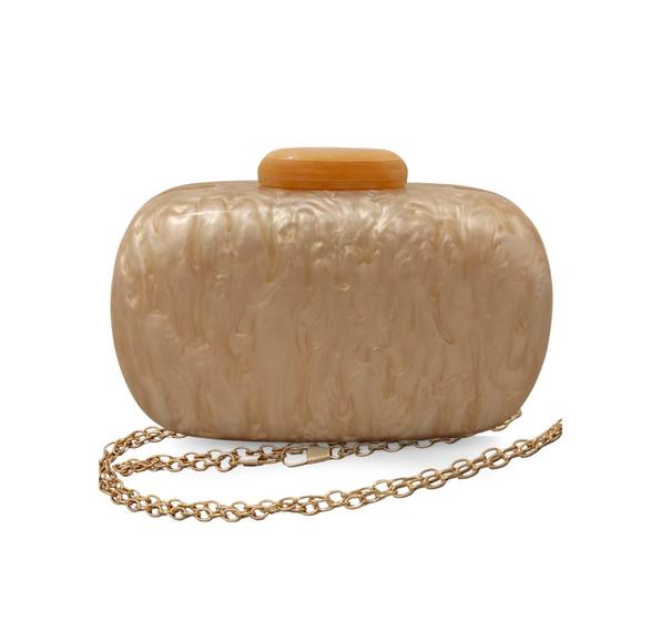 Imagem de Bolsa Clutch Festa Oval Champ Branca Madrinha Casamentos
