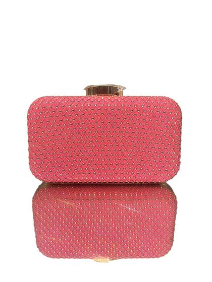 Imagem de Bolsa Clutch festa Rosa Pink com detalhes furta cor