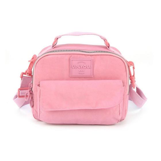 Imagem de Bolsa Com Alça Up4You Tecido Crinkle Tactel Rosa