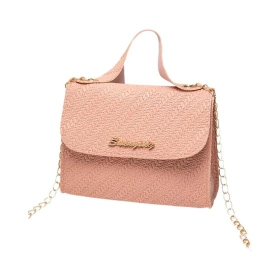 Imagem de Bolsa Crossbody Feminina de Couro PU - Grande Capacidade com Corrente