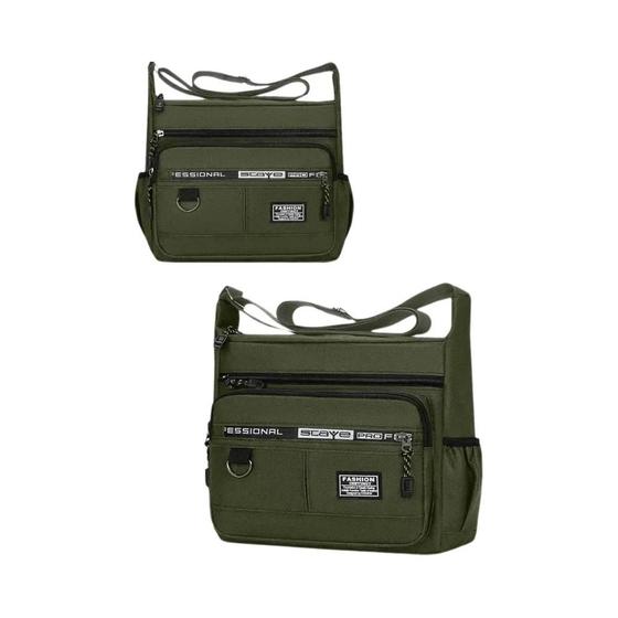 Imagem de Bolsa Crossbody Masculina de Grande Capacidade - Porta-Documentos com Vários Bolsos