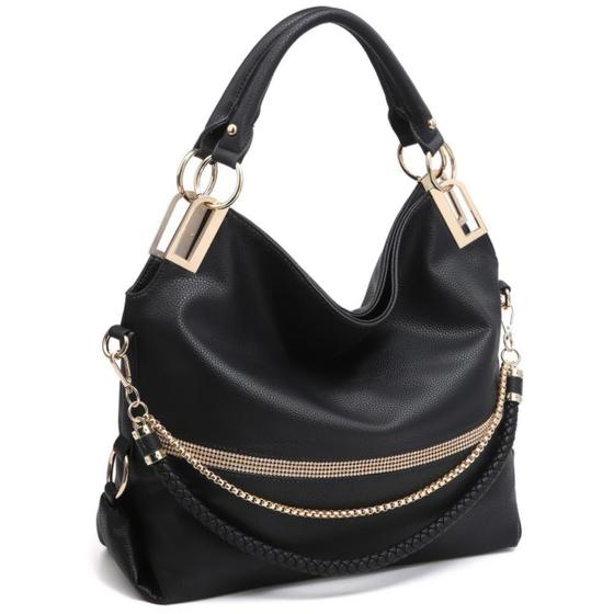 Imagem de Bolsa Dasein Bolsas para mulheres em material vegano Hobo Black