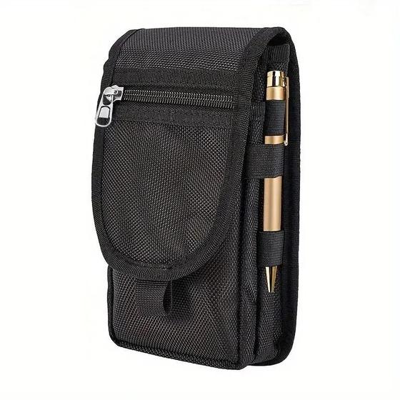 Imagem de Bolsa de Cintura Casual com Porta-Celular (6,3") - Design Flip Top com Porta-Caneta