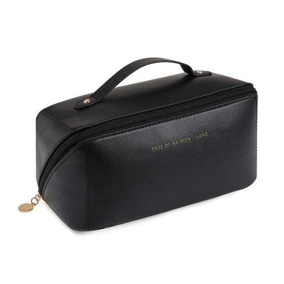 Imagem de Bolsa De Cosmético De Couro PU Com Grande Capacidade Portátil Viagem Cosméticos Para Viagem