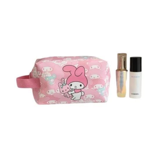 Imagem de Bolsa de Cosméticos Sanrio Kuromi, Cinnamoroll e My Melody - Estojo de Lápis e Porta-Moedas