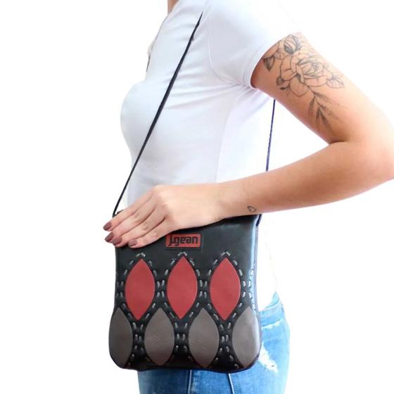 Imagem de Bolsa de Couro Feminina Estilo Transversal Pequena NC0019