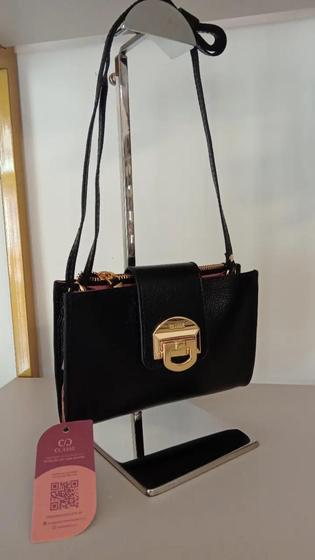 Bolsa de couro legítimo classe - croosbody 3204 - cor preta Menor preço em Bolsa de couro legítimo classe - croosbody 3204 - cor preta