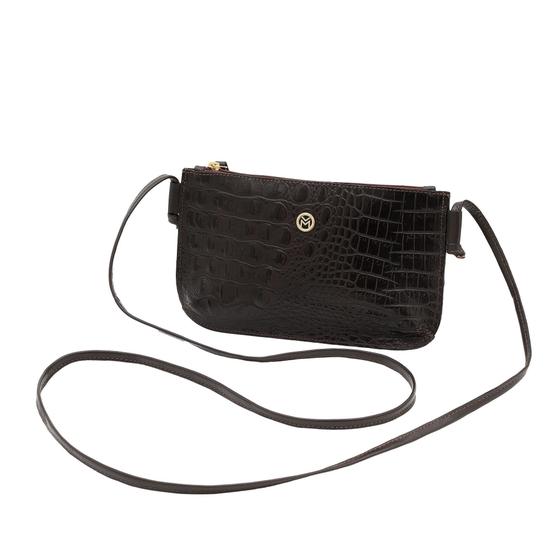 Imagem de Bolsa De Couro Legítimo Feminina Com Zíper Croco Mariart 202