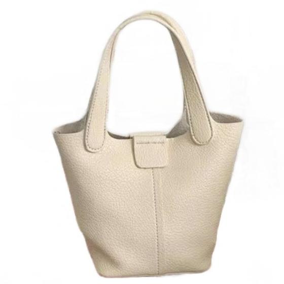 Imagem de Bolsa de Couro Macia com Padronagem Lychee - Estilo Coreano