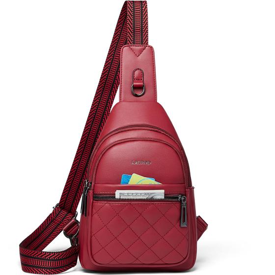 Imagem de Bolsa de estilingue LATMAP em material sintético vermelha para mulheres