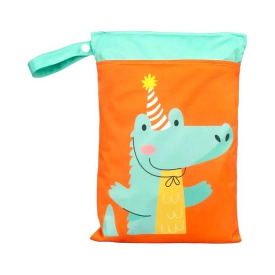 Imagem de Bolsa de Fraldas à Prova d'Água 25x35cm - Reutilizável com Dois Zíperes Wet/Dry
