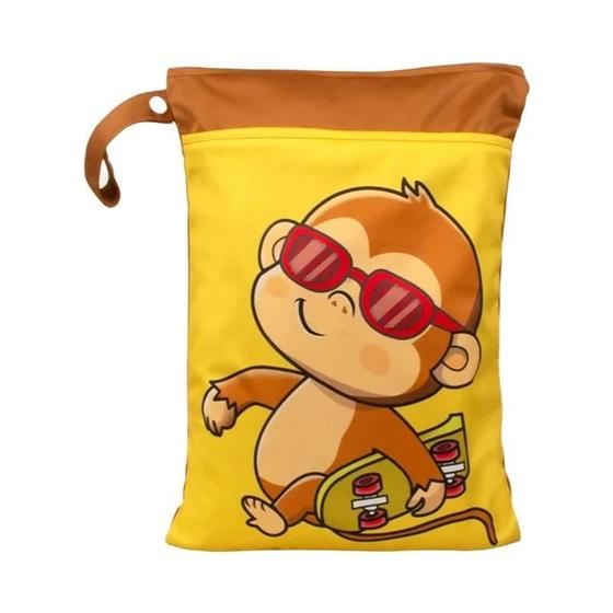 Imagem de Bolsa de Fraldas à Prova d'Água 25x35cm - Reutilizável com Dois Zíperes Wet/Dry