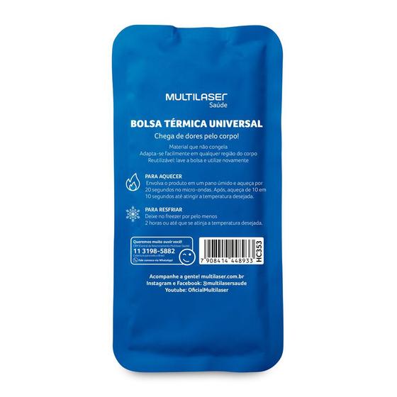 Imagem de Bolsa de Gel Térmica Reutilizável Azul Multilaser Saúde