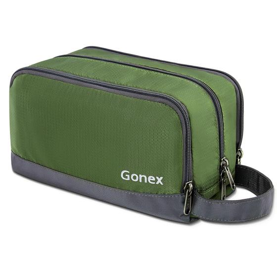 Imagem de Bolsa de higiene pessoal de viagem Gonex Nylon Dopp Kit Shaving Olive Green