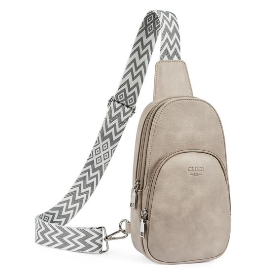 Imagem de Bolsa de mão CLUCI Cross Body Bag Small Leather Sling Grey