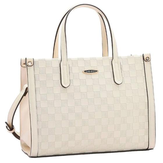 Imagem de Bolsa de Mão Feminina Chenson Mix Texturas Off White 3484426