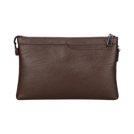 Imagem de Bolsa de Mão Masculina de Couro PU - Carteira Casual de Viagem com Bolso