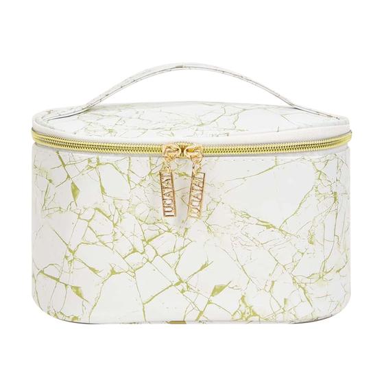 Imagem de Bolsa de maquiagem e cosméticos Marble Design White 20x15x10cm