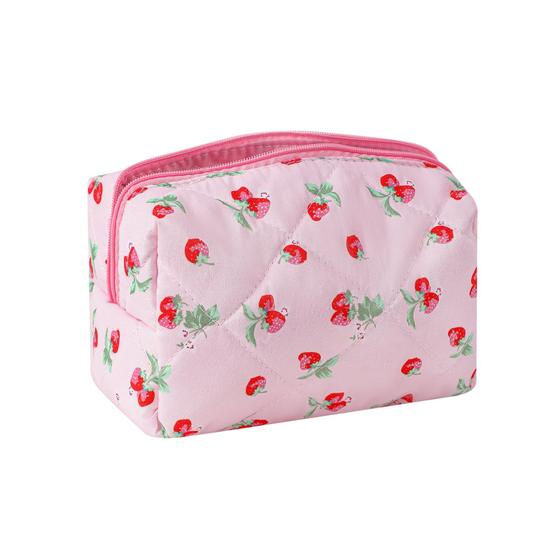 Imagem de Bolsa de maquiagem uekeboag Cute Small Floral Cotton com ursinho de coquete