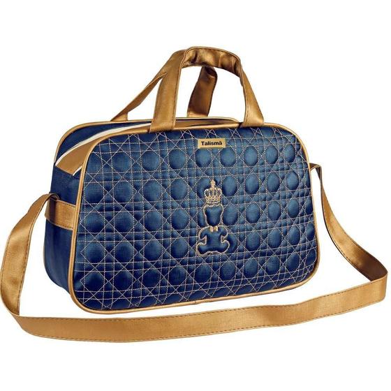 Imagem de Bolsa de Maternidade Majestade Azul Marinho com Dourado M - Talismã