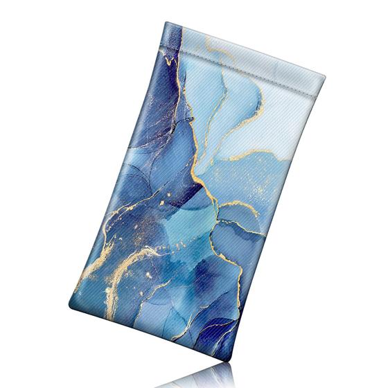 Imagem de Bolsa de óculos Fintie Ocean Marble em material vegano com tecido